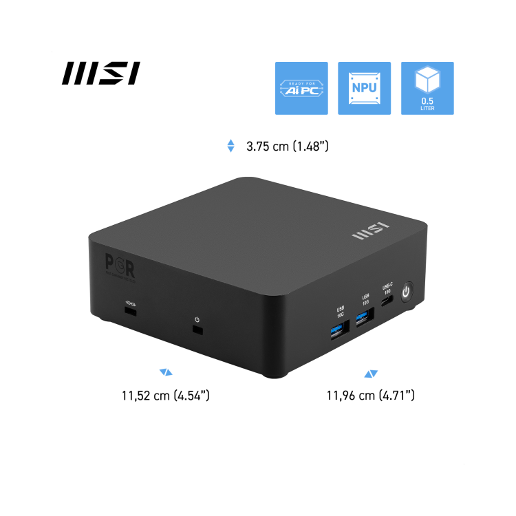 MSI Cubi NUC AI 1UMG SFF Intel Core Ultra 7 155H Barebone PC