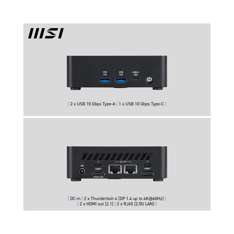 MSI Cubi NUC AI 1UMG SFF Intel Core Ultra 7 155H Barebone PC