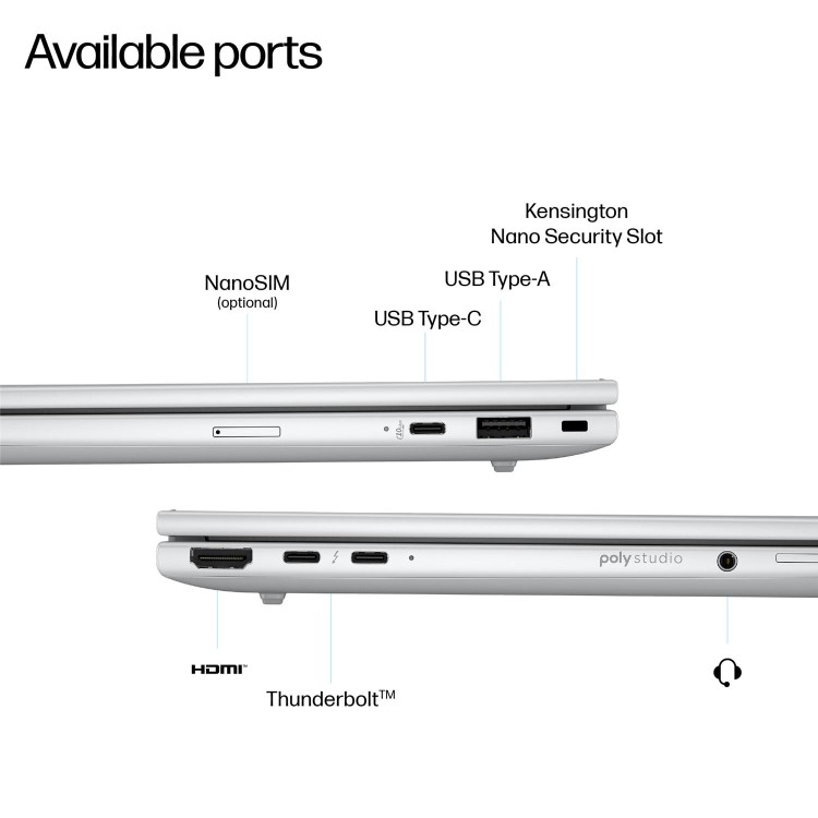 HP EliteBook 8 G1i Next Gen AI Wolf Pro Security Edition Copilot+ Intel Core Ultra 7 256V 16GB RAM 14 Inch Windows 11 Pro Laptop