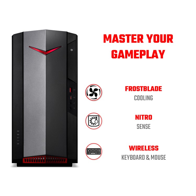 Acer Nitro N50-610 Core i5-10400F 8GB 1TB HDD + 512GB SSD GeForce GTX 1660 Super Windows 10 Gaming Desktop 