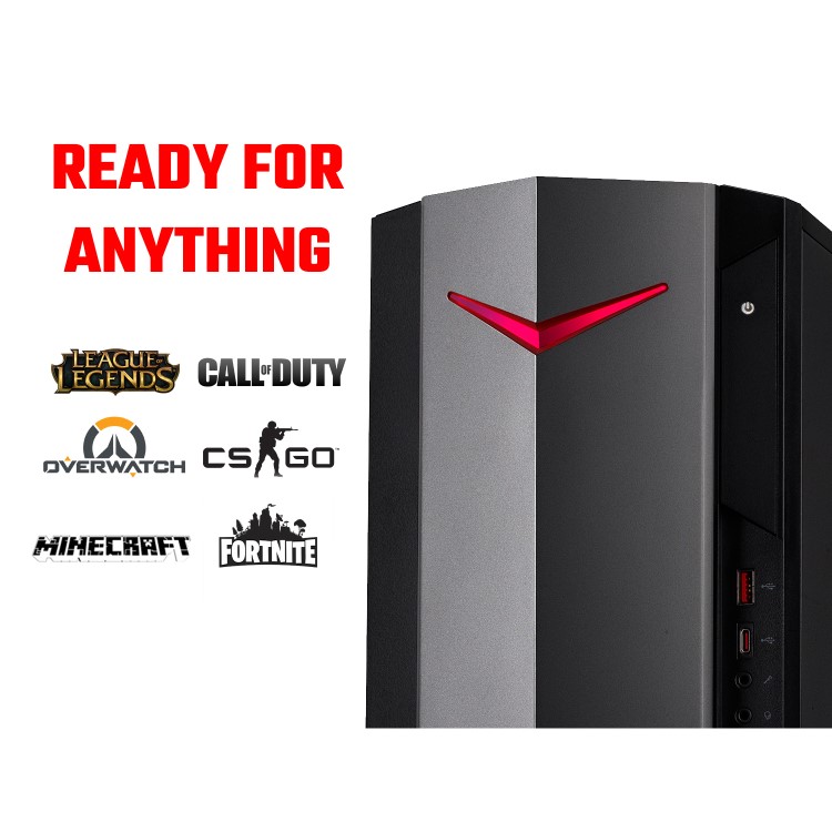 Acer Nitro N50-610 Core i5-10400F 8GB 1TB HDD + 512GB SSD GeForce GTX 1660 Super Windows 10 Gaming Desktop 