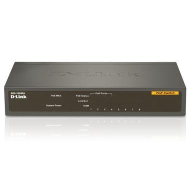 D-Link 8-port 10/100/1000 Umanaged Desktop Switch with 4 PoE Ports