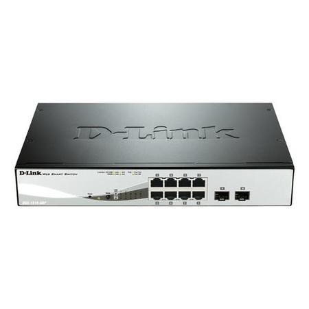 D-Link 8-port 10/100/1000 Gigabit PoE Smart Switch including 2 Combo 1000BaseT/SFP