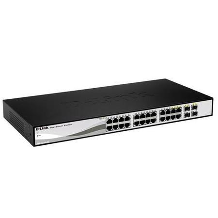 24-port 10/100/1G Smart Switch +4 RJ45/SFP