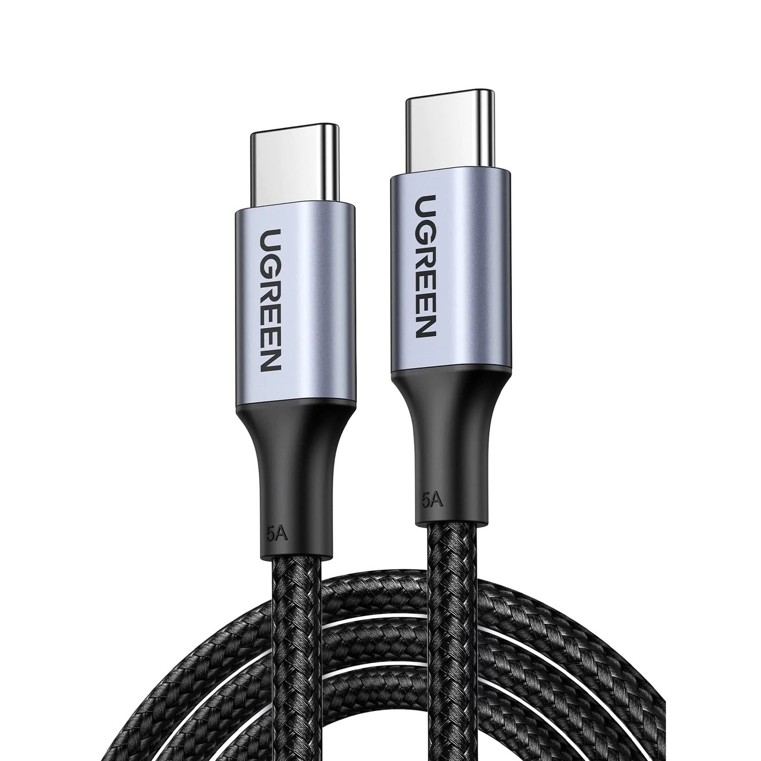 Ugreen 100W 5A Usb-C To Usb-C Braided Cable - 1M Black