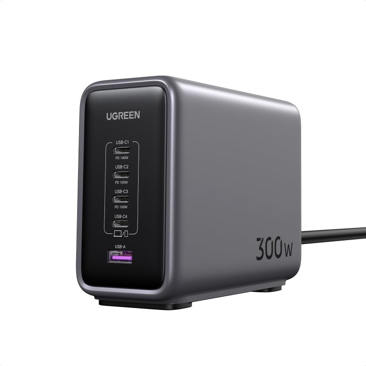Box Opened UGreen Nexode 300W GaN 5 Port Charger - Grey