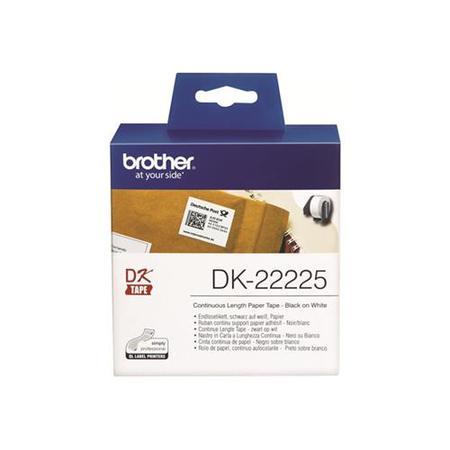 Brother DK22225 Black on White Continuous 38mm Film Label Tape