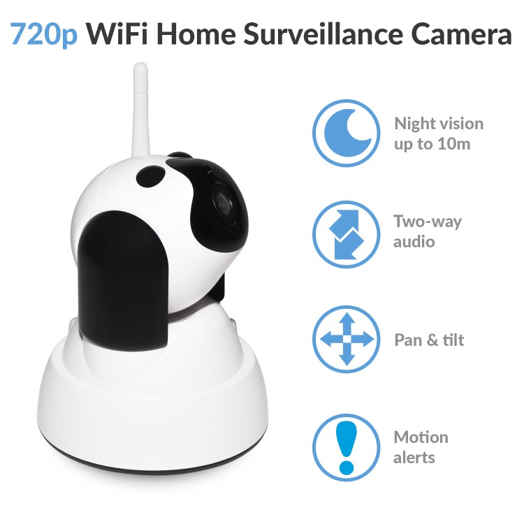 electriQ HD 720p Wifi Pet Monitoring Pan Tilt Zoom Camera with 2-way Audio & dedicated App