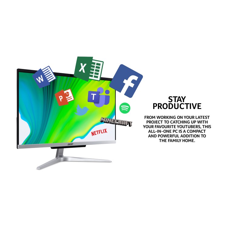 Acer Aspire Intel Core i5-1035G1 8GB 1TB HDD 21.5 Inch Windows 10 All-in-One PC
