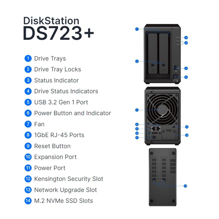 Synology DiskStation DS723+ 2 Bay Desktop NAS