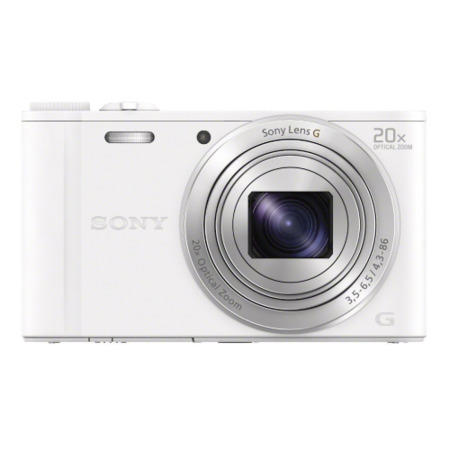 Sony DSCWX350W 18MP Smart Digital Camera - White