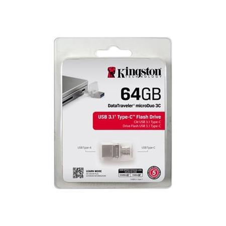Kingston DataTraveler MicroDuo 64GB USB Type C Flash Drive