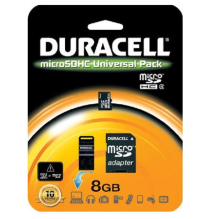 SDHC Card Memory Duracell 8GB Micro SDHC Connectivity Kit