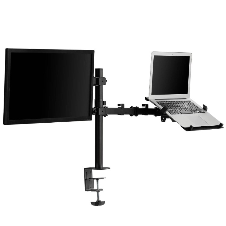 Dual Monitor Arm for Monitors up to 32 inch & Laptop/Tablet Shelf