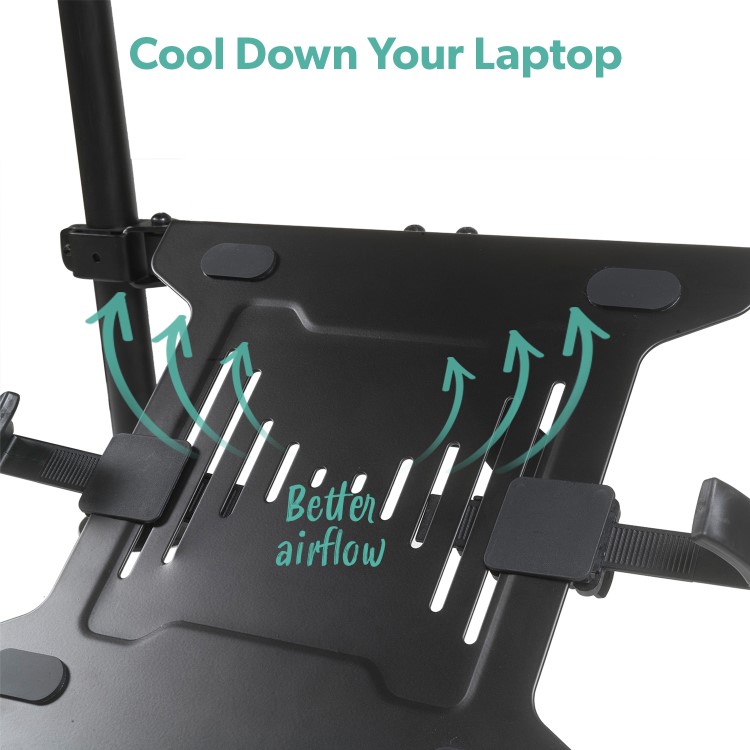 Dual Monitor Arm for Monitors up to 32 inch & Laptop/Tablet Shelf