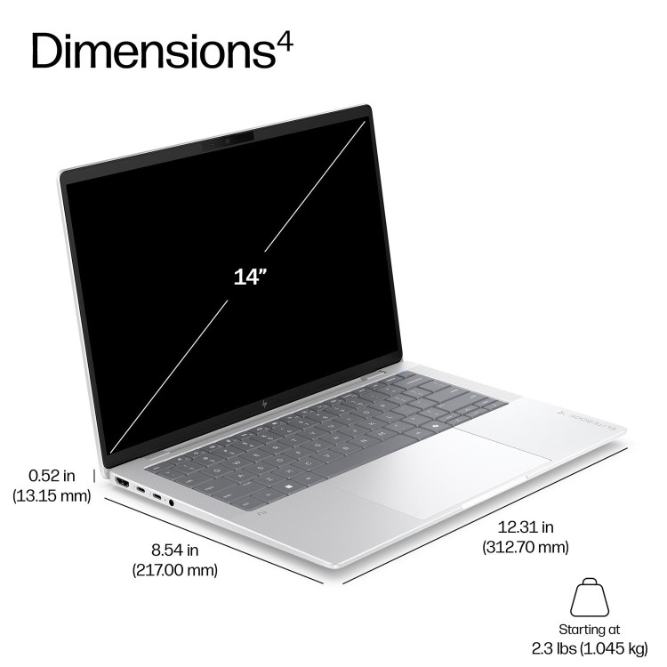 HP EliteBook X G2q Copilot+ PC Qualcomm Snapdragon 32GB RAM 512GB SSD 14 Inch Windows 11 Pro Laptop