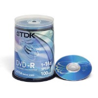TDK DVD-R 16x 100pc Cakebox  discs