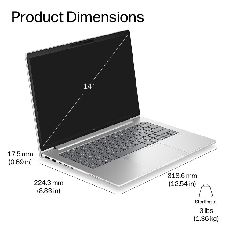 HP EliteBook 6 G2i Intel Core 5 16GB RAM 512GB SSD 14 Inch Windows 11 Pro Laptop