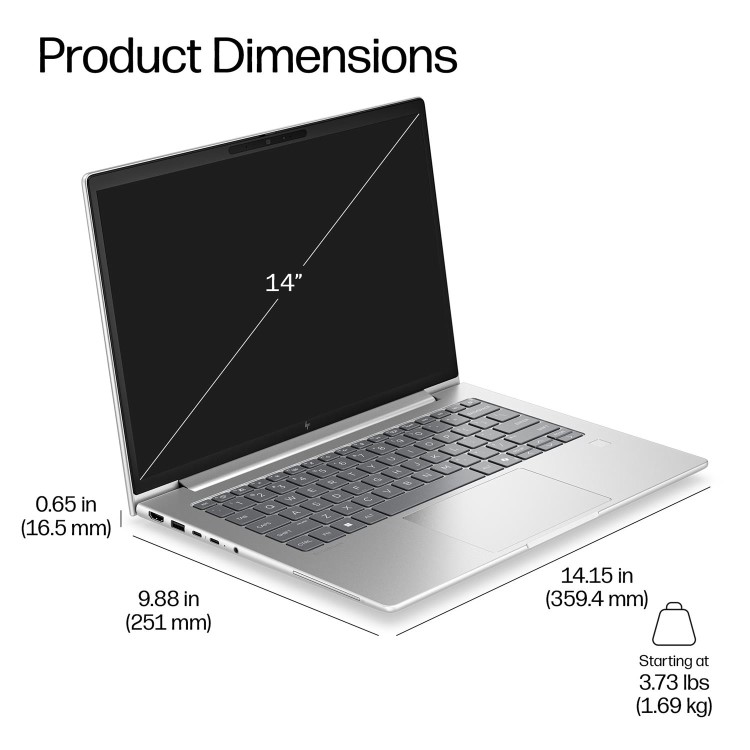 HP EliteBook 6 G2i Intel Core 5 16GB RAM 512GB SSD 14 Inch Windows 11 Pro Laptop