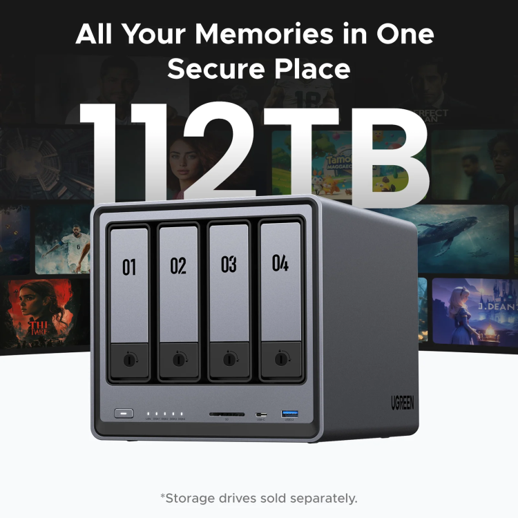 UGREEN NASync DXP4800 8GB RAM 4 Bay SATA Desktop NAS Expansion Enclosure