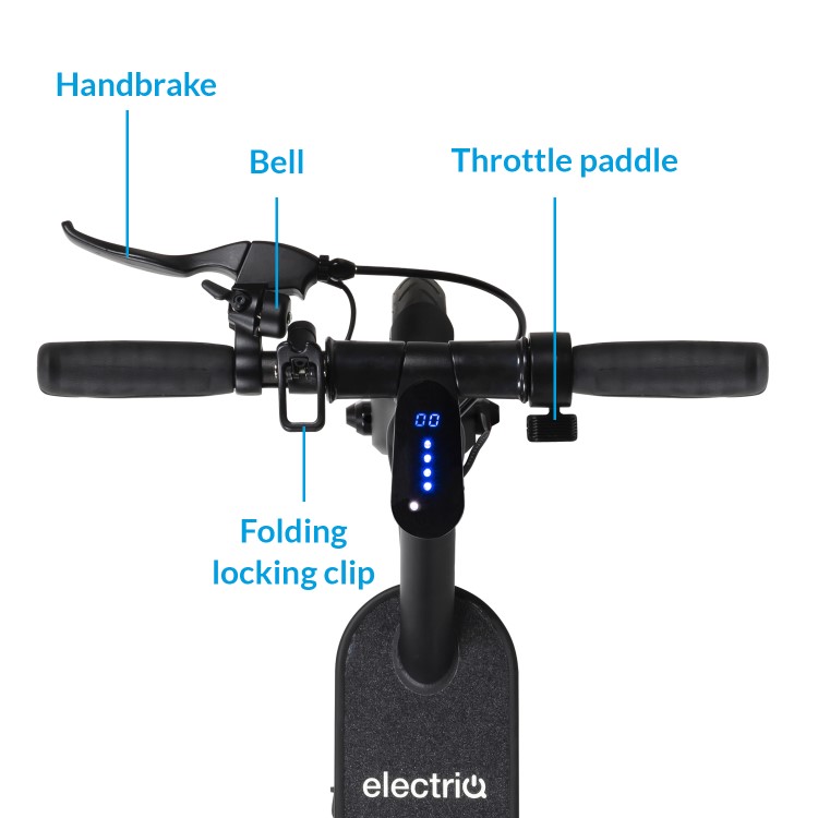 GRADE A2 - electriQ Active Electric Scooter - Black - 25km Range - 20km/h 