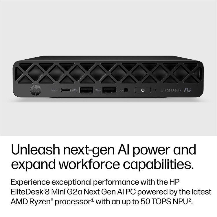 HP EliteDesk 8 G2a AMD Ryzen AI 7 445 16GB RAM 512GB SSD Windows 11 Pro Mini PC