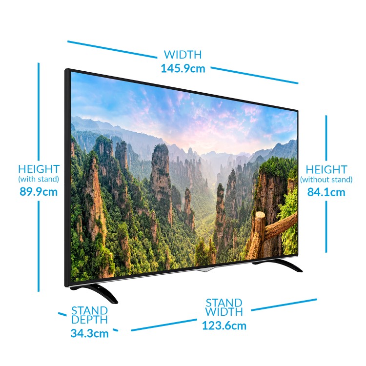electriQ 65" 4K Ultra HD HDR Smart LED TV with Dolby Vision & Freeview Play
