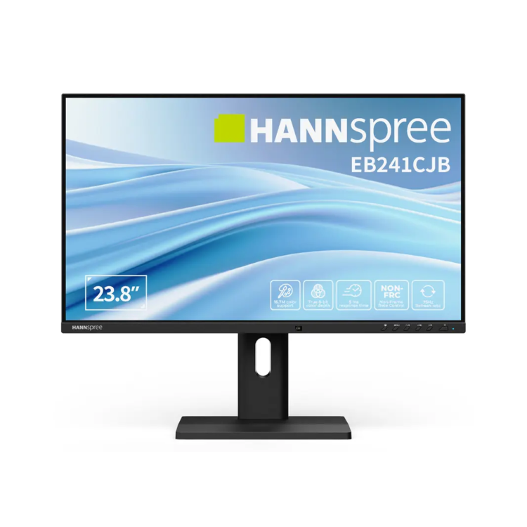 Hannspree EB241CJB 24" TN Full HD USB-C Eye-Care Ambient Light Sensor Height-Adjustable Hybri Monitor
