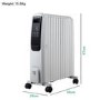 electriQ 2500W Smart Oil Filled Radiator with Thermostat and Weekly Timer - White