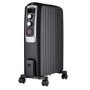 electriQ 2000W Oil Filled Radiator with Thermostat and 24 hr Timer - Black