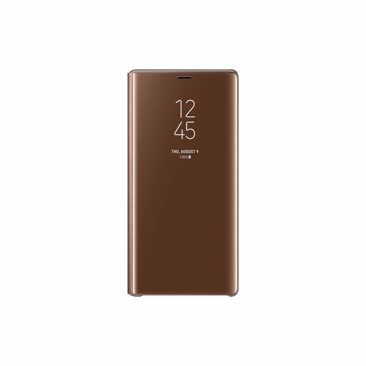 Note 9 Clear View Standing Cover - Brown