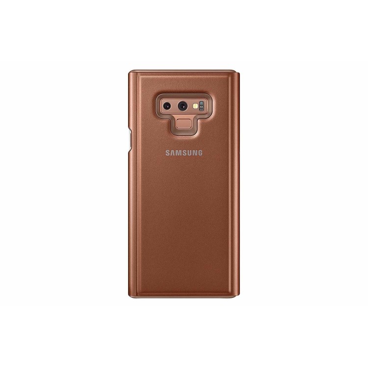 Note 9 Clear View Standing Cover - Brown