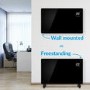 electriQ 2500W Smart Designer Glass Panel Convection Heater - Wall Mountable & Bathroom Safe - Black