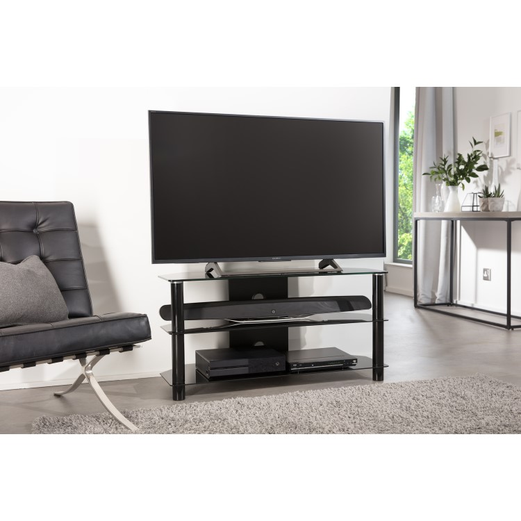 Alphason ESS1000/3-BLK Essentials TV Stand for up to 45" TVs - Black 