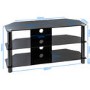 Alphason ESS1000/3-BLK Essentials TV Stand for up to 45" TVs - Black 