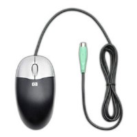 HP PS/2 2-Button Optical Scroll Mouse - Black/Silver