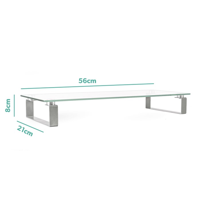 Premium Clear Glass Monitor And Notebook Stand/ Riser