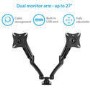 electriQ Dual Monitor Arms with USB Ports for monitors up to 27 inch
