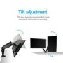 electriQ Dual Monitor Arms with USB Ports for monitors up to 27 inch