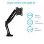 electriQ Single Monitor Arm with USB Ports for monitors up to 27 Inch