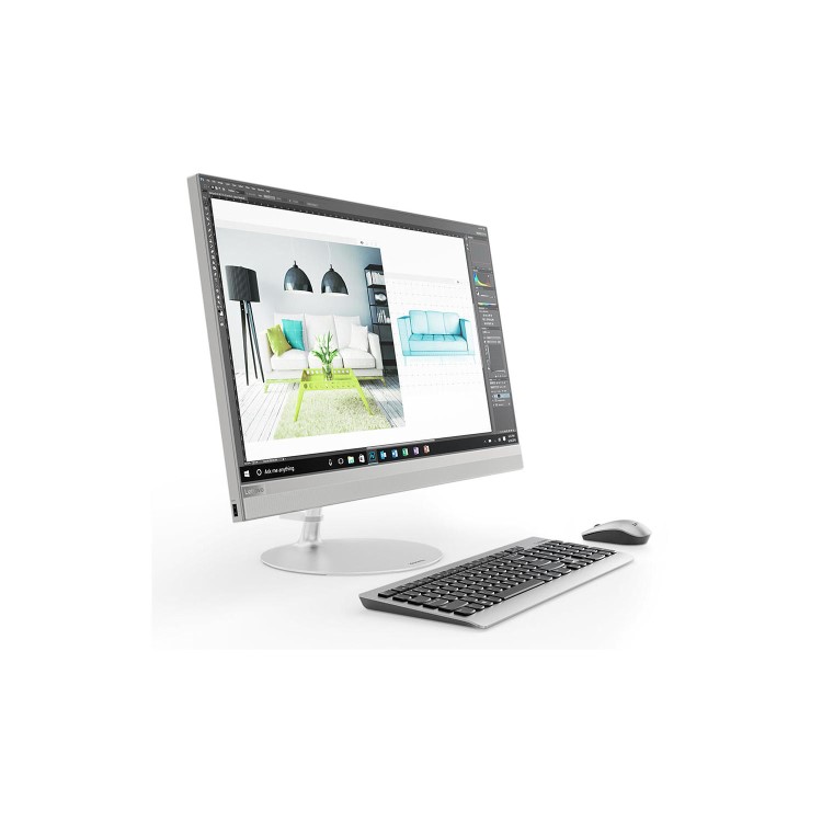 Lenovo 520-27ICB Core i7-8700T 8GB 2TB 27 Inch QHD AMD Radeon RX550 Windows 10 All-in-One PC in Silver