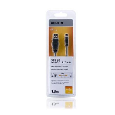 Belkin USB 2.0 A-miniB Cable USBA-5-pin MiniB Charcoal 1.8m