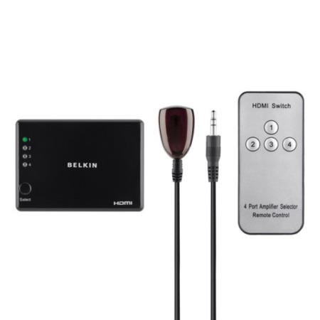 Belkin HDMI Switch 4-In/1-Out - Black