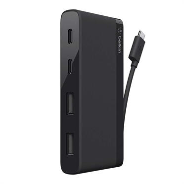 *E* Belkin USB 3.0 Type-C USB-C Mini Hub 2x USB-C  2x USB-A 3.0 Ports - Black