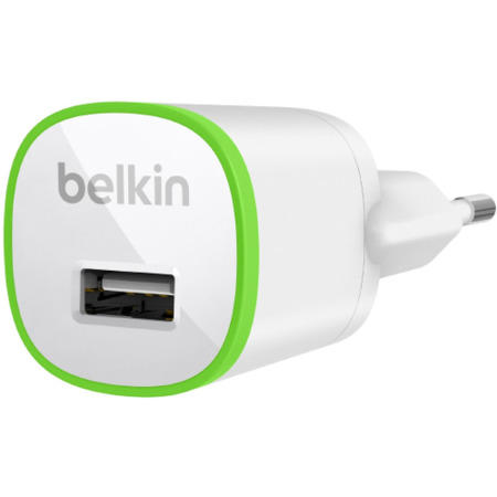 Belkin AC wall charger with Lightning Connector - MFI Certified Cable 2.1amp for Apple iPhone in White Euro