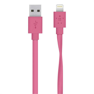 Belkin MIXIT Flat Lightning to USB Cable - Pink