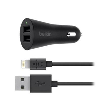 Belkin Dual USB Car Charger  with Lightning cable - Black