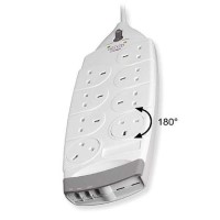 Surge Protector/8 UK Outlet Surge Protector with Telephone Protection & 4Metre Power Cord