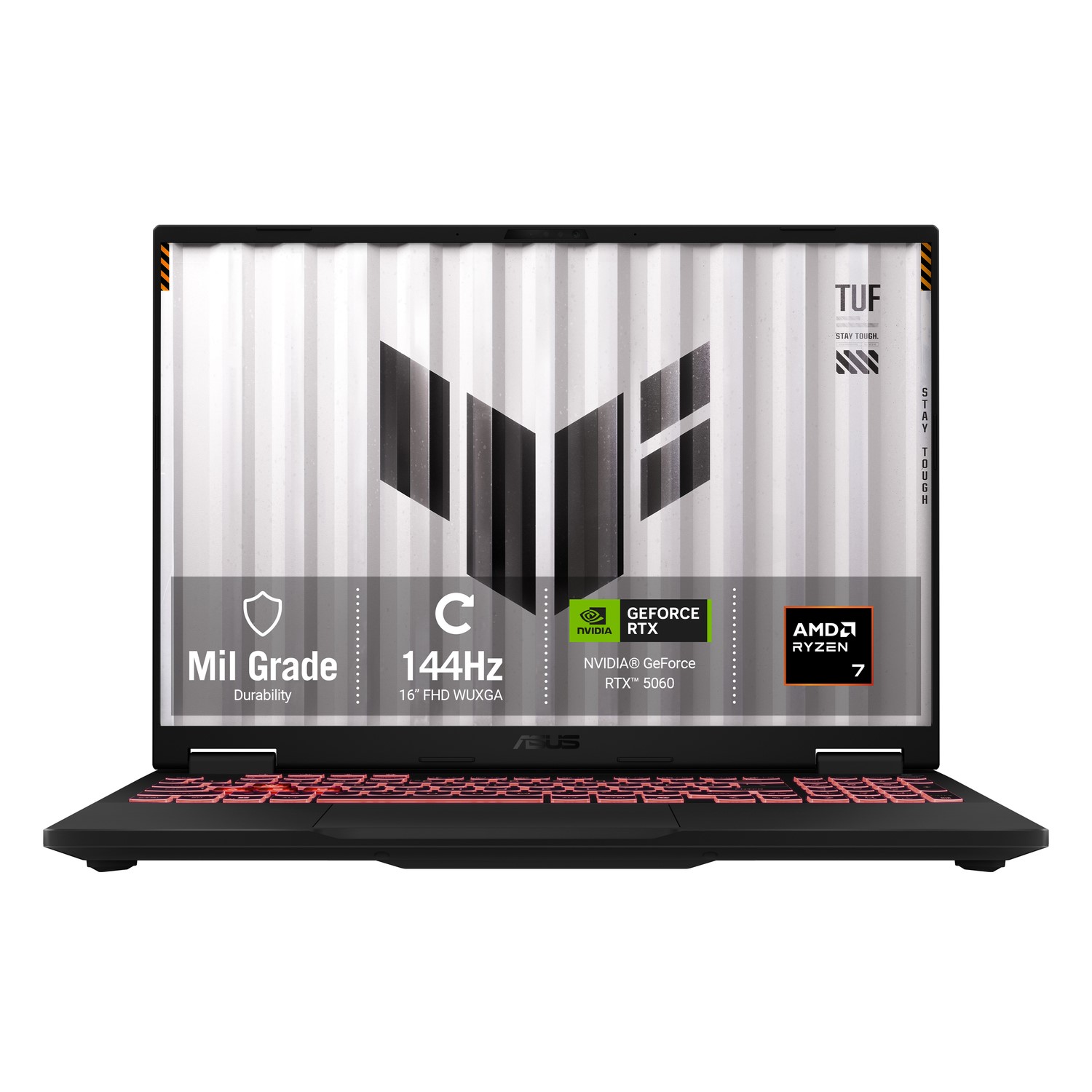 Asus Tuf A16 AMD Ryzen 9 16GB RAM 1TB SSD Geforce RTX 5070 144Hz 16 Inch Windows 11 Gaming Laptop Grey, Laptops Direct - FA608PP-TU094W