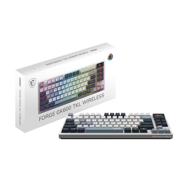 MSI FORGE GK600 TKL W SKY UK Keyboards Yes Wireless Yes Gaming Keyboard White/Black